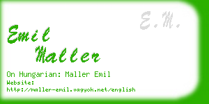 emil maller business card